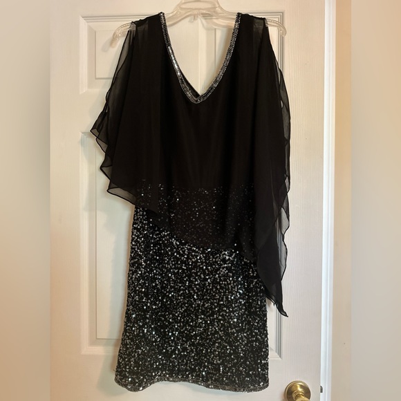 J Kara black Cocktail dress with sequins - Picture 3 of 6